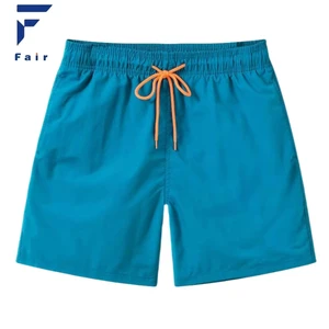Mens Solid Swimming Trunks Mesh Lining Quick Dry Beach Shorts With Pockets