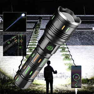 Helius High Quality Rechargeable Bright Light Ultra Bright Bright Long Shot Outdoor Multi-Function Led Flashlight