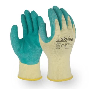 SKYEE 10g Poly Crinkle Latex Coating Anti Cut Wear Abrasion Resistant Safety Construction Gloves with Outstanding Grip