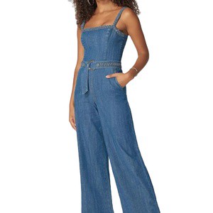 Womens Romper Overall Jeans Suspenders Autumn Hot Sale Sleeveless Sling Belt Loose Wide Leg Denim Jumpsuit