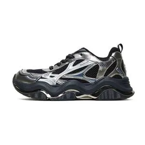 Trendy Silver Metallic Mesh Platform Sneakers Retro Runner Chunky Dad Shoes Lighted Unisex Autumn Spring Casual Walking Shoes