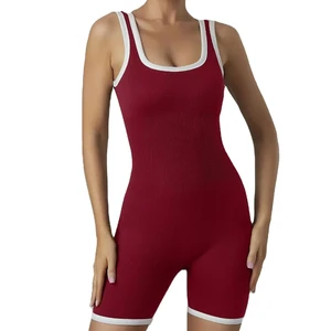 Spandex Polyester Pole Fitness Jumpsuit High Quality Performance Women Professional Dance Bodysuit Solid Seamless Breathable
