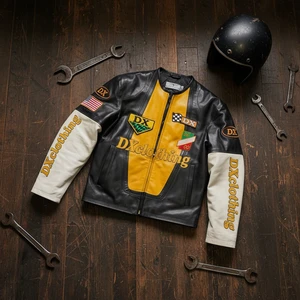 Custom Tier-1 Premium Leather Racing Jacket Manufacturer | Multi-Patch Motocross Aesthetic Precision Embroidered Atelier Series