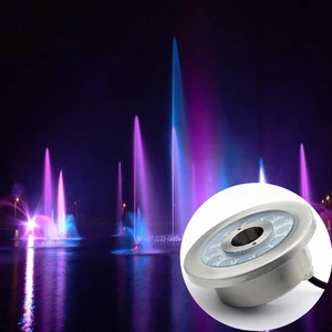 Professional DMX512 RGB LED Fountain Ring Light with Center Hole IP68 304SS Underwater Lamp for Musical Dancing Fountain Project