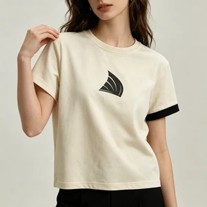 Casual Style Women Crop Tops Spandex Cotton Custom Logo Screen Print Color Fashion Crop Tops 220gsm