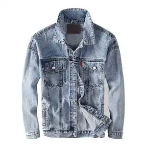 Premium Style Men Denim Jacket Casual Slim Long Sleeve Winter Multi Pocket Fashion Outdoor Classic 100% Cotton