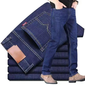 Men's Plus Size Casual Sporty Denim Pants Fashionable Summer Straight Jeans Printed Pattern Medium Colored Sexy Winter Autumn