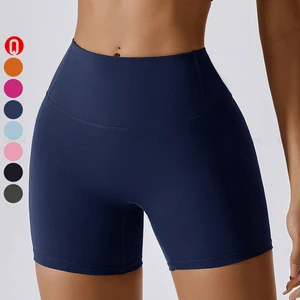 Custom Logo Hot Shorts High Waist Quick Dry Skinny Fit Women Compression Running Gym Yoga Shorts Workout Peach Butt