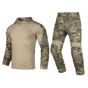 Emersongear Wholesale Camouflage Tactical Pants T-Shirt Combat Uniform Suit With Elbow Pads And Knee Pads