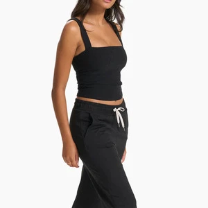 Custom Logo Yoga Crop Tops Square Neck Backless Sports Tank Top for Women