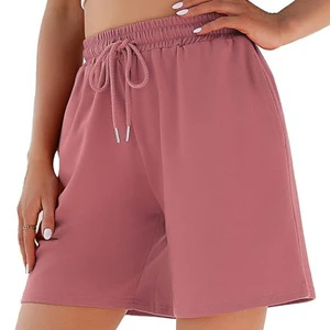 Women's Plus Size Summer Casual Eco-Friendly Breathable Anti-Wrinkle Bermuda Shorts Drawstring Closure Wholesale Comfortable