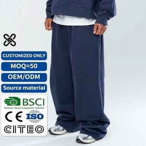 Custom Pants Soft Heavyweight Cotton Elastic Waistband Baggy Sweatpants