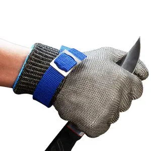 Anti-Cut Gloves Stainless Steel Wire Metal Mesh Butcher Cut-Resistant Gloves Woven Plain-Weave Safety Cut-Proof Stab Resistant