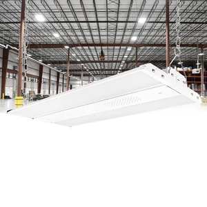 DLC 140lm/W 150W 200W 300W Warehouse Steel Housing Dimming Highbay Lighting 2ft 3ft Pendant LED Linear High Bay Light