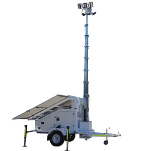 Portable Foldable SLD Trailer Light Tower Galvanised Steel for for Tool-Free Assembly Solar Powered Temporary Event