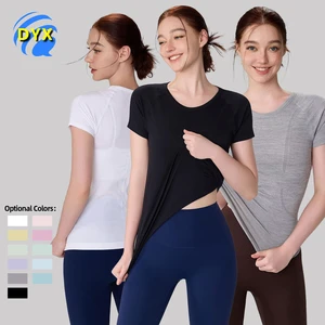 Free Sample Seamless Antibacterial Bare-Feel Slim-Fit Yoga Top for Women Running Fitness Short-Sleeve Waist-Defining Yoga Wear
