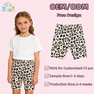 OEM ODM Custom Prints Sizes Breathable Leopard Athletic Casual Safety Sport Tight Mini Shorts For Toddler Infants Kids Girls 0-6