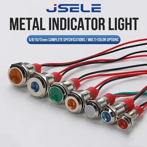 6/8/10/12mm Metal Indicator Light, Dual Color Three Color Metal LED Indicator Light, Waterproof Equipment signal Indicator Light