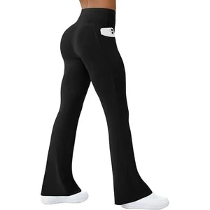 Tall Girl Friendly Straight Leg Yoga Pant Leggings De Yoga Para Sport Ladies Breathability Wide Leg Yoga Pants Training Cloth