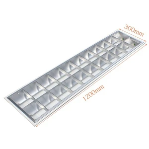 Modern T8 Recessed Grille Lamp 2x18w to 4x36w Alta Eficie Leaf Louver Fitting 2ft 4ft Fluorescent Light Fixture