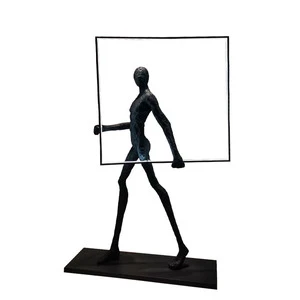 Sitting Room Art Corner Lights Modern Office Hotel Lobby Luxury Nordic Large Black LED Humanoid Standing Floor Lamp