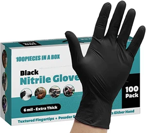 6 Mil Finger Texture Mechanical Heavy Duty Industry Car Repair Latex Free Powder Free Sold By Pieces Disposable Nitrile Gloves