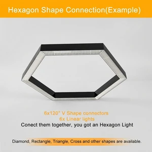 Hexagon Profile Rectangle Long Light Color-Changing DALI-DT8 Dimmable LED Linear Light Dance Room Chandelier