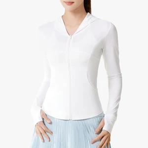 New UPF50 Lightweight Polyester Spandex Women's Breathable UV-resistant Ice-sensitive Long Sleeve Quick Dry Solid Color Hooded
