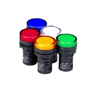 22mm Plastic LED Indicator Light AC/DC IP55 Yellow LED Screw Terminal 220V 50000 Hours Lifespan Durable Neutral White