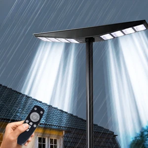 Solar Street Light LED Integrated with Radar Sensor IP65 Waterproof for Garden Wall Pathway Outdoor Motion Sensor Light