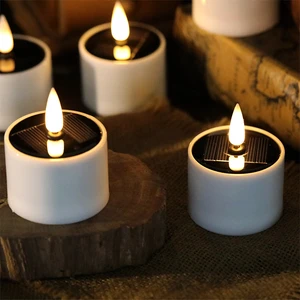 Howlighting Outdoor Waterproof House Hold Night Light Garden Decoration Desktop Balcony Layout Candle Flame Solar Garden Light