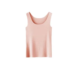 Seamless Breathable Women's Inner Camisole Vest with Anti-Penetration Base O-Neck Collar Solid Pattern Casual Sleeveless Top