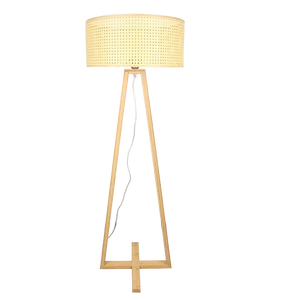 Modern Solid Bamboo Floor Lamp Standing Lamps for Living Room Bedside Bedroom Restaurant Lampshade Home Decor Vintage French