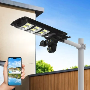 Omsen 450W All in One Solar Led Security Street Light Lampe with CCTV Camera Eseecloud 4G WiFI Support SIM Card in Nigeria