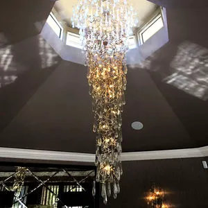 Customized House Design Decorative Hanging Light Modern Led Pendant Lamp Glass Chandelier