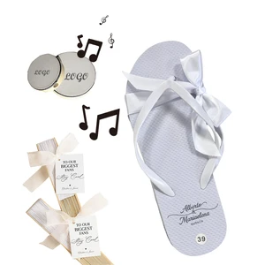 Custom Logo Wedding Flip Flops for Guests Bulk Sandal Dancing Slipper Beach Pool Party Lightweight Soft Summer Spring Autumn