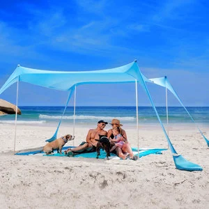 Bestex Custom UPF50 Wind Beach Tent Sun Shelter Quick Set Up Stretch Windproof Portable Beach Camping Tent Sunshade