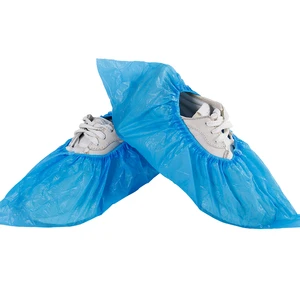 Premium AOYA Disposable Safety Shoe Covers Blue CPE Material High Strength Durable Non-Slip Waterproof Rain Mud Outdoor Pull-On