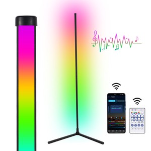 Aluminum Modern Indoor Decor Corner RGB Floor Light Nordic Stand Minimalist Smart Led Floor Lamp With Music Sync Remote Control