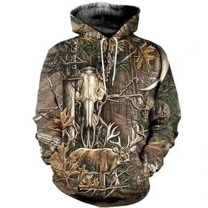 Hunting Wear Clothes Camouflage T Shirt Fishing Real Tree Camo Jacket Shirt Forest Blind Waterfowl Duck Hunting Hoodie For Men