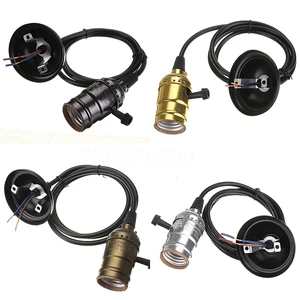 E26 E27 Aluminum Bulb Socket Lamp Holder Knob Switch for Edison Light Bulb