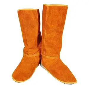 Welder Safety Cow Split Leather Shoe Covers for Foot Protection Heavy Duty Welding Protection Shoes Cover Resistant for heat