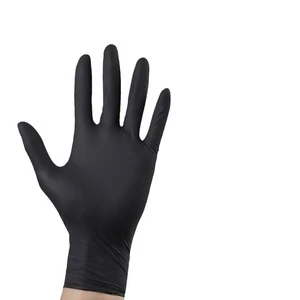 Disposable Black Nitrile Gloves 4g Powder Free Textured Fingertips Food Grade Safety Gloves
