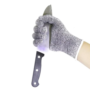 Tear Resistant Heavy Duty industrial and factory workwear Anti Cut Stab proof EN 388 Gray & Black Cut proof HPPE safety gloves
