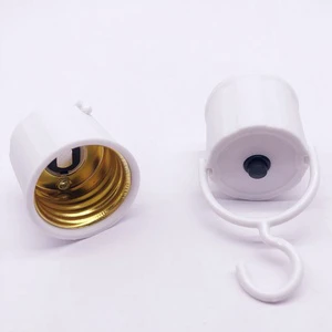 Ruyi E27 Screw Base Indoor Emergency Light Holder with Switch White Plastic 220V 4A