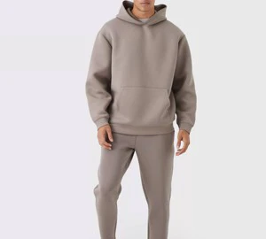 Custom Plus Size Men's Casual Summer Solid Sweat Suits Tracksuit Lightweight Fleece 100% Cotton Two-Piece Hoodies Flare