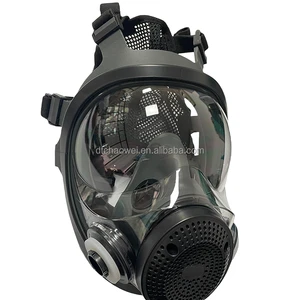 Full Face Gas Mask With Double Filter Canister Chemical & Toxic Gas Respiratory Protection