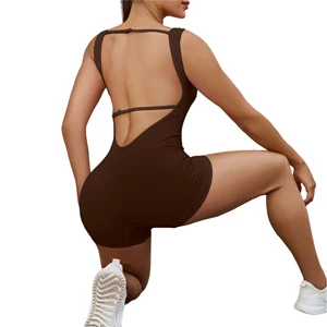 Sleeveless Hollow Design Yoga Jumpsuit One-Piece Fitness Sportswear for Workout Sports Bodysuit