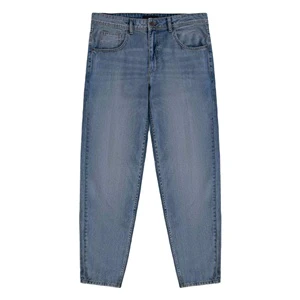 Men Denim Jeans Straight Pants Blue Stretch Stonewashed High Street Casual Trousers Stylish Trendy Comfortable Everyday Wear