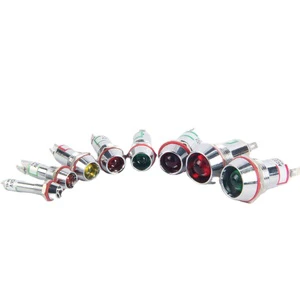 Waterproof IP65 Copper LED Indicator Light 12V 220V Industrial Use Equipment Indicator Lights in Red/Yellow/Blue/ White/Green